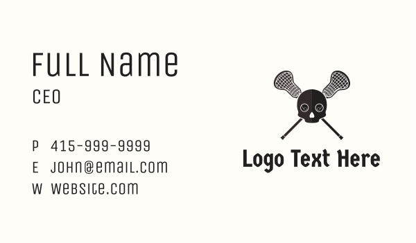 Lacrosse Skull Pirate Business Card Design Image Preview