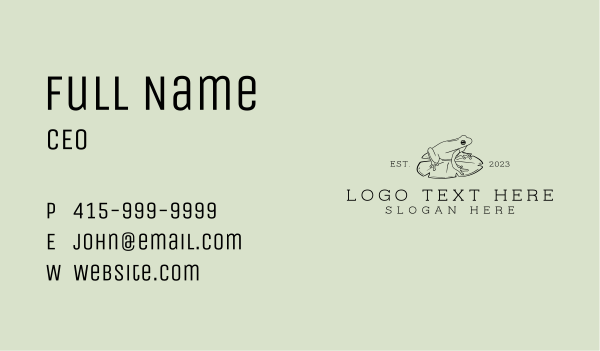 Lotus Leaf Frog Business Card Design Image Preview