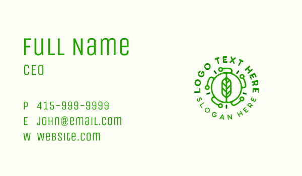 Biotech Leaf Science Business Card Design Image Preview