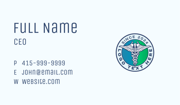 Medical Pharmacy Caduceus Business Card Design Image Preview