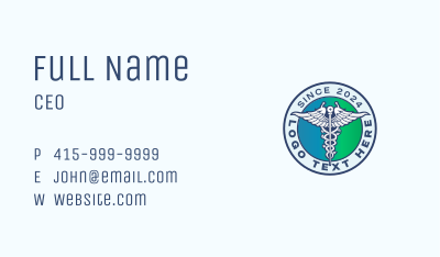 Medical Pharmacy Caduceus Business Card Image Preview