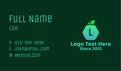 Hexagon Fruit Lettermark Business Card Image Preview