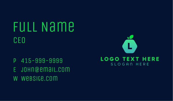 Hexagon Fruit Lettermark Business Card Design Image Preview
