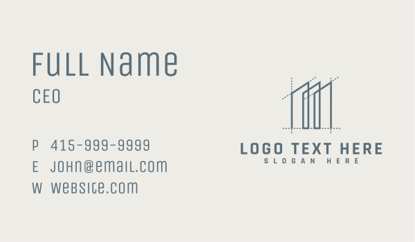 Corporate Tower Blueprint Business Card Design Image Preview