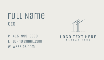 Corporate Tower Blueprint Business Card Image Preview