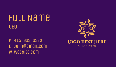Golden Star Massage Business Card Image Preview