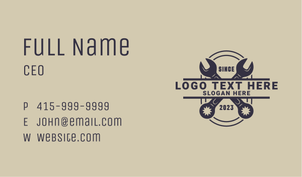 Wrench Hardware Tool Business Card Design Image Preview