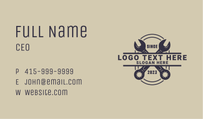 Wrench Hardware Tool Business Card Image Preview