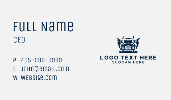 Truck Express Logistics Business Card Design Image Preview