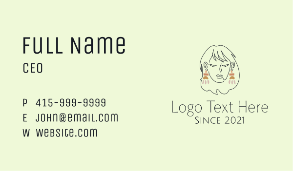 Woman Beauty Earrings Business Card Design Image Preview
