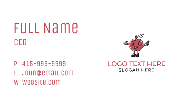 Retro Apple Mascot Business Card Design Image Preview