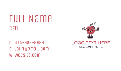 Retro Apple Mascot Business Card Image Preview