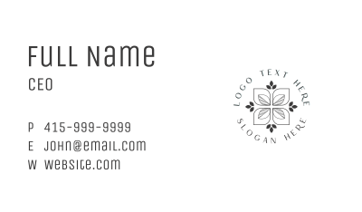 Organic Leaf Floral Business Card Image Preview
