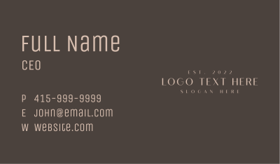 Luxury Lifestyle Wordmark Business Card Image Preview