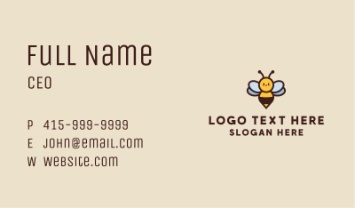 Baby Bee Cartoon Business Card Image Preview