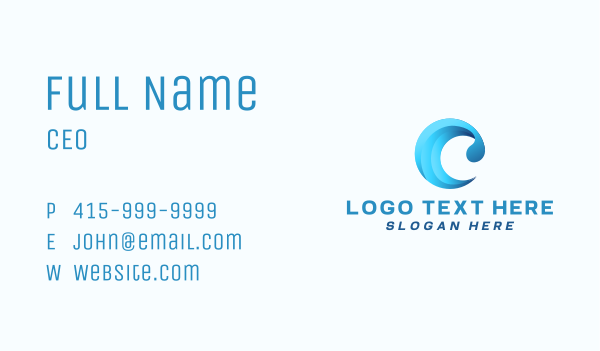 Ocean Wave Letter C Business Card Design Image Preview