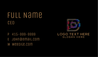 Gradient Glitch Letter D Business Card Image Preview