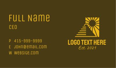Golden Sunset Pyramid  Business Card Image Preview