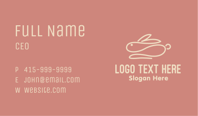 Pink Bunny Monoline Business Card Image Preview