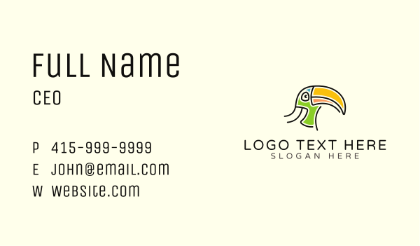 Toucan Head Character Business Card Design Image Preview