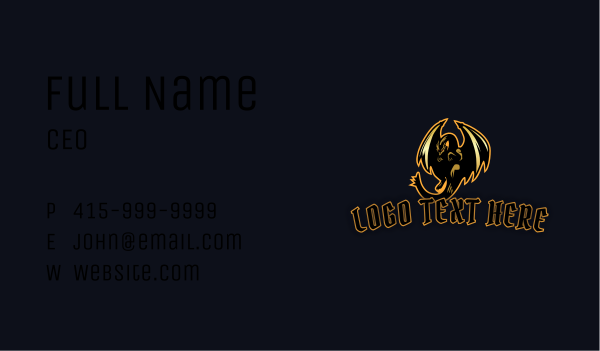 Gold Dragon Wings  Business Card Design Image Preview