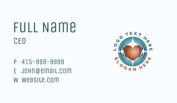 Heart Care Support Business Card Design Image Preview