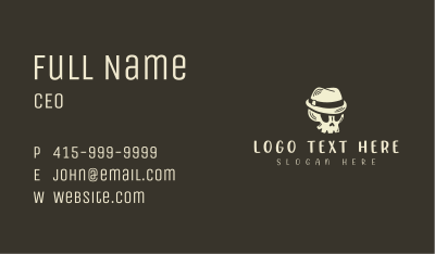 Fedora Hat Skull Business Card Image Preview
