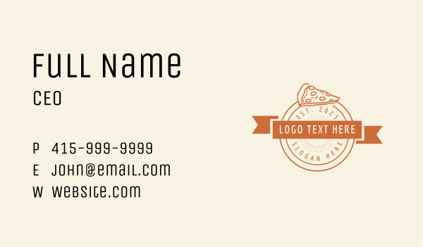 Pizza Pizzeria Badge Business Card Design Image Preview