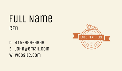 Pizza Pizzeria Badge Business Card Image Preview