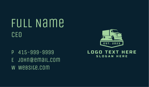 Truck Logistics Cargo Emblem Business Card Design Image Preview
