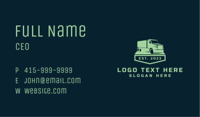 Truck Logistics Cargo Emblem Business Card Image Preview