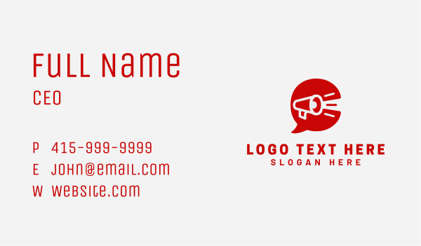 Red Megaphone Letter C  Business Card Design Image Preview