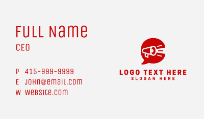 Red Megaphone Letter C  Business Card Image Preview