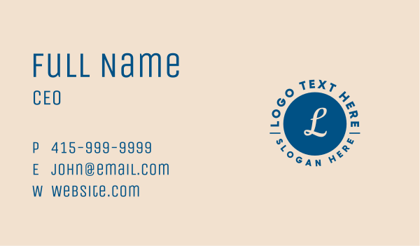 Round Lettermark Badge Business Card Design Image Preview