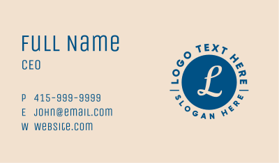 Round Lettermark Badge Business Card