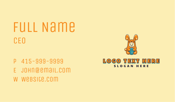 Easter Bunny Baby Costume Business Card Design Image Preview