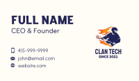 Flaming Lacrosse Player Business Card Image Preview