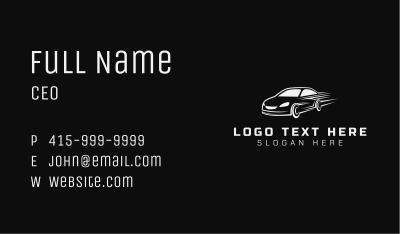 Fast White Race Car  Business Card Image Preview