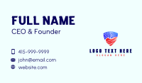 Patriotic Flag Shield Business Card Design