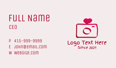 Love Heart Wedding Photography  Business Card Image Preview