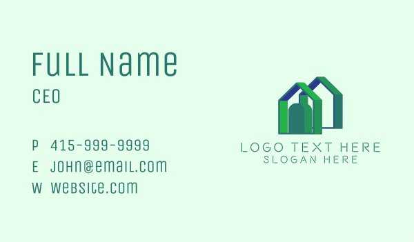 3D Green House Real Estate Business Card Design Image Preview