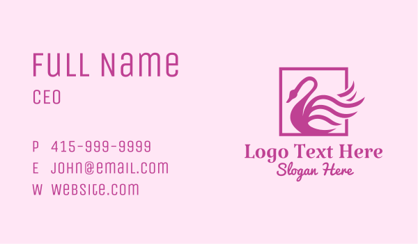 Pink Swan Salon Business Card Design Image Preview