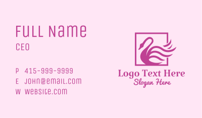 Pink Swan Salon Business Card Image Preview