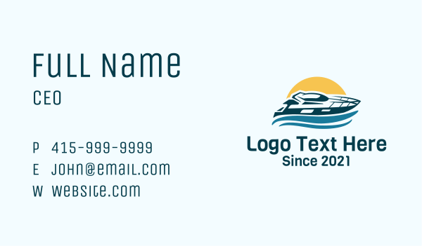 Sun Wave Speedboat Business Card Design Image Preview