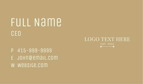 Classy Serif Wordmark Business Card Design Image Preview