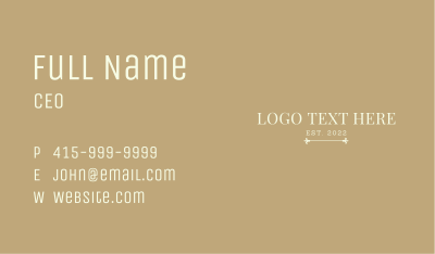 Classy Serif Wordmark Business Card Image Preview
