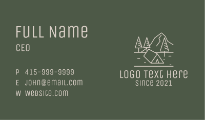 Nature Glamping Line Art Business Card Image Preview