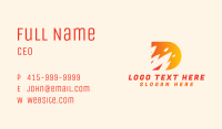 Orange Fire Letter D Business Card Image Preview