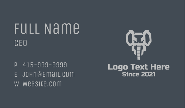 Geometric Game Elephant  Business Card Design Image Preview