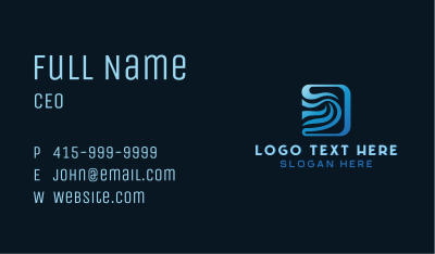 Digital Technology Wave Company Business Card Image Preview